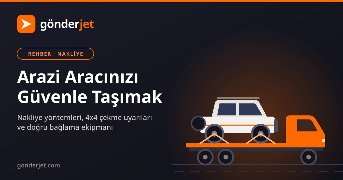 Kayar kasalı oto kurtarıcı üzerinde dört noktadan bağlanmış arazi aracı çizimi