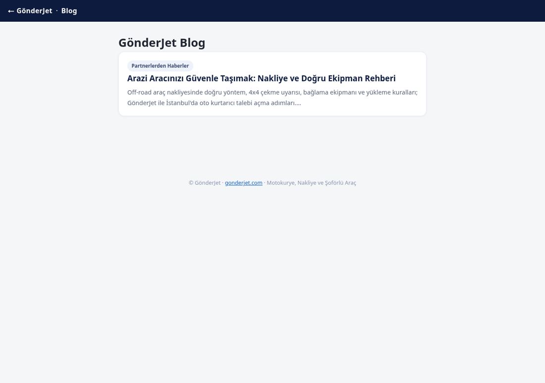 Kategoriler, rehberler, blog ve lojistik sözlüğü yayında — önce