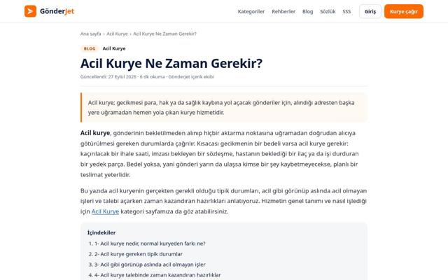 Acil Kurye Ne Zaman Gerekir? — sonra