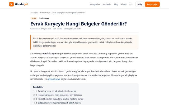 Evrak Kuryeyle Hangi Belgeler Gönderilir? — önce
