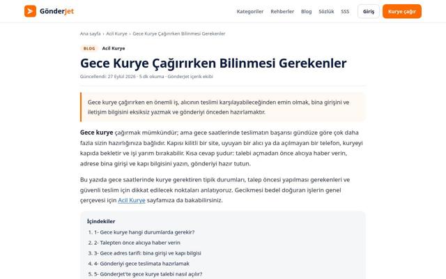 Gece Kurye Çağırırken Bilinmesi Gerekenler — önce