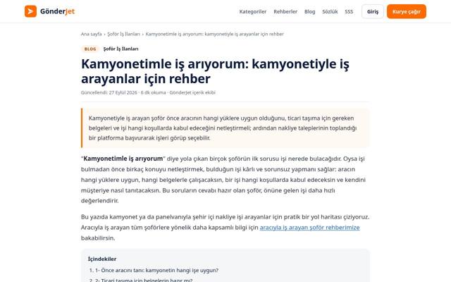 Kamyonetimle iş arıyorum: kamyonetiyle iş arayanlar için rehber — sonra