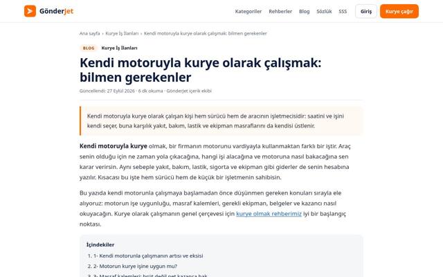 Kendi motoruyla kurye olarak çalışmak: bilmen gerekenler — sonra