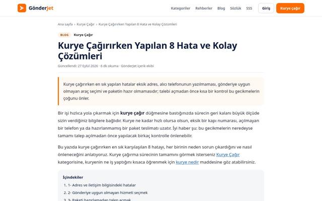 Kurye Çağırırken Yapılan 8 Hata ve Kolay Çözümleri — sonra
