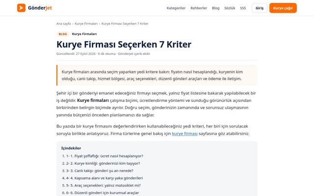 Kurye Firması Seçerken 7 Kriter — sonra