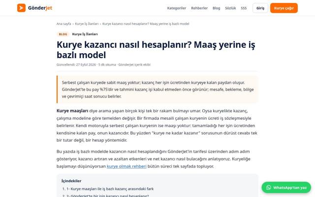 Kurye kazancı nasıl hesaplanır? Maaş yerine iş bazlı model — önce