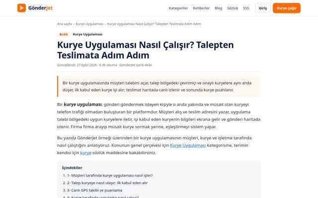 Kurye Uygulaması Nasıl Çalışır? Talepten Teslimata Adım Adım — sonra