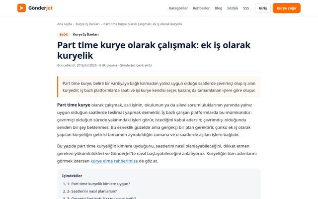 Part time kurye olarak çalışmak: ek iş olarak kuryelik — sonra
