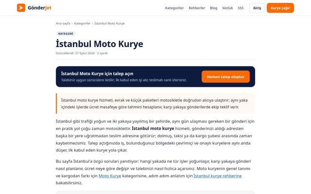 İstanbul Moto Kurye — önce