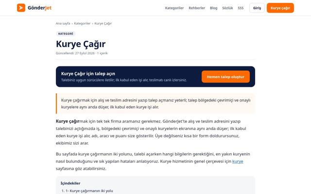 Kurye Çağır — sonra