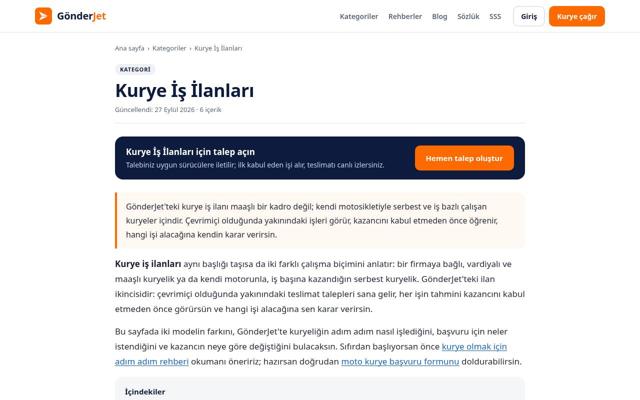Kurye İş İlanları — sonra