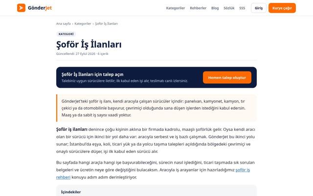 Şoför İş İlanları — sonra