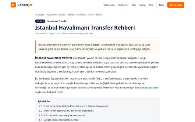 İstanbul Havalimanı Transfer Rehberi — önce