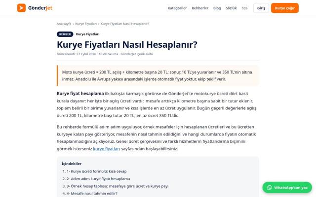 Kurye Fiyatları Nasıl Hesaplanır? — önce