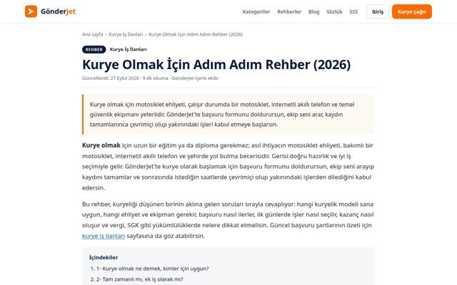 Kurye Olmak İçin Adım Adım Rehber (2026) — sonra