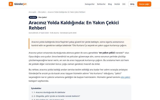 Aracınız Yolda Kaldığında: En Yakın Çekici Rehberi — sonra