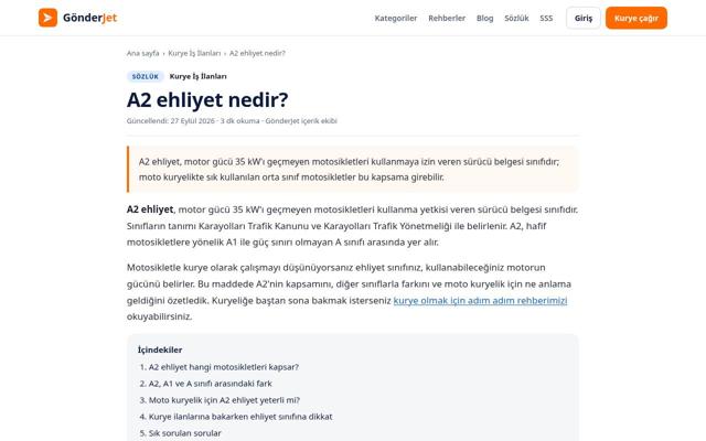 A2 ehliyet nedir? — sonra