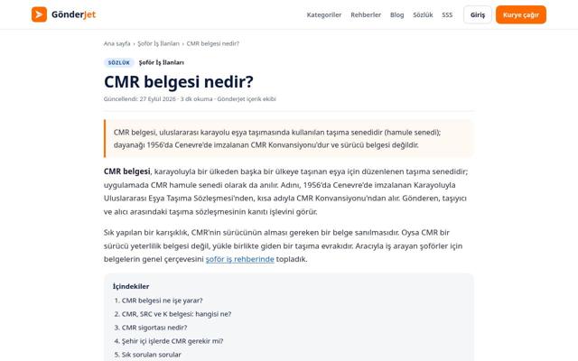 CMR belgesi nedir? — önce