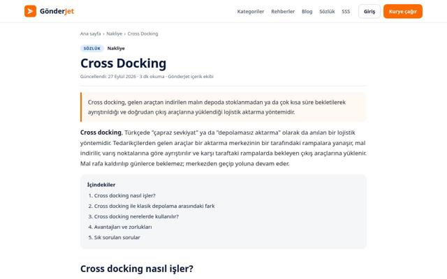 Cross Docking — sonra