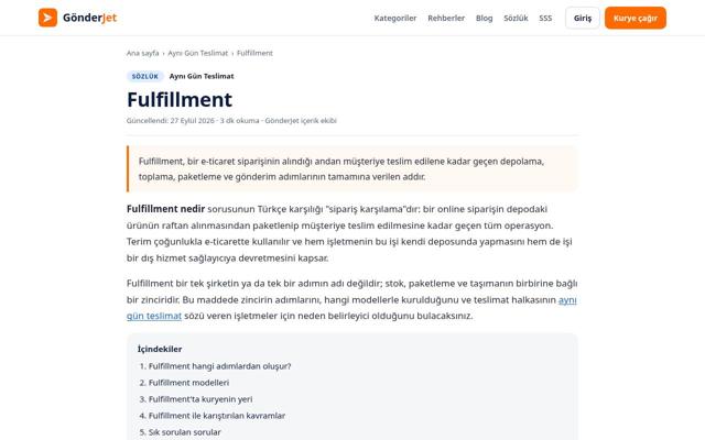 Fulfillment — önce
