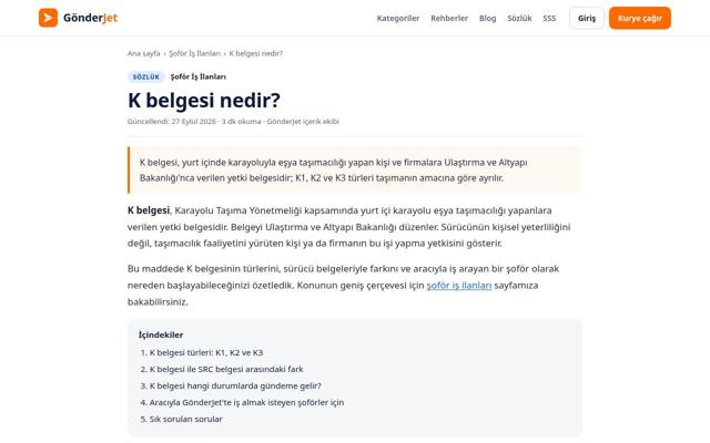 K belgesi nedir? — önce