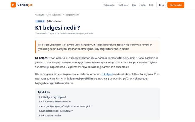 K1 belgesi nedir? — önce