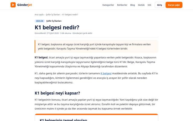 K1 belgesi nedir? sayfasının ekran görüntüsü