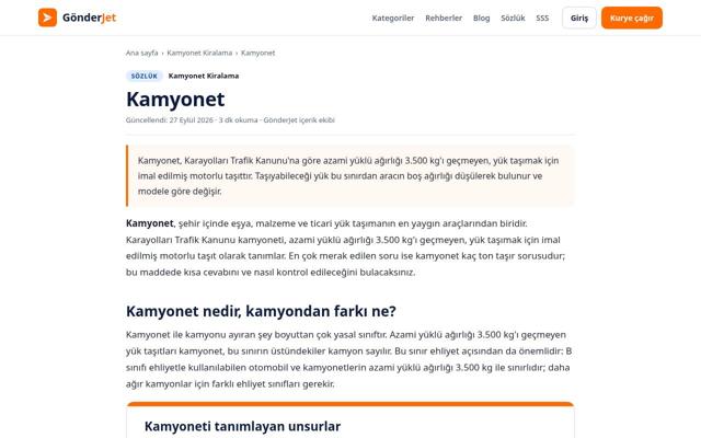 Kamyonet — önce