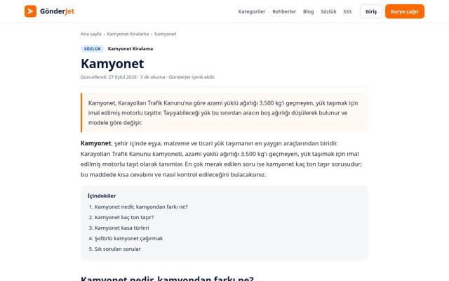 Kamyonet — sonra
