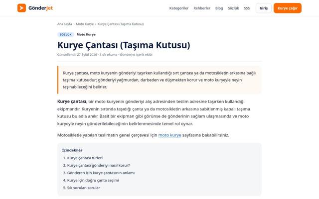 Kurye Çantası (Taşıma Kutusu) — sonra