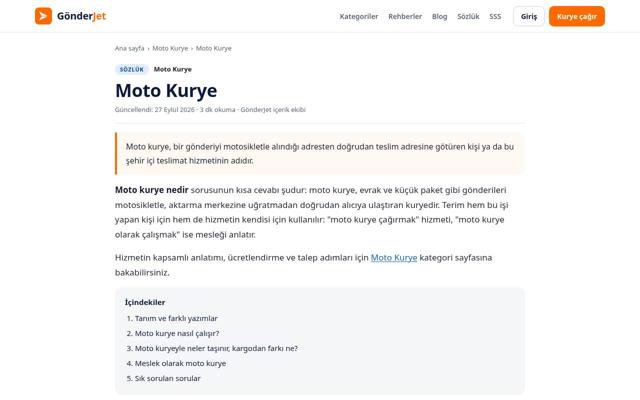 Moto Kurye — önce