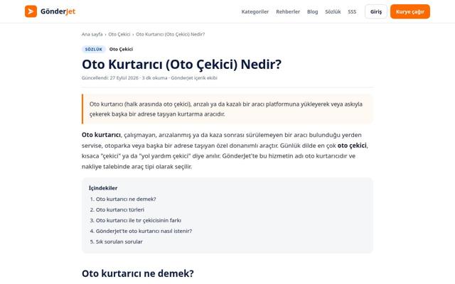 Oto Kurtarıcı (Oto Çekici) Nedir? — sonra