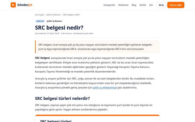 SRC belgesi nedir? sayfasının ekran görüntüsü